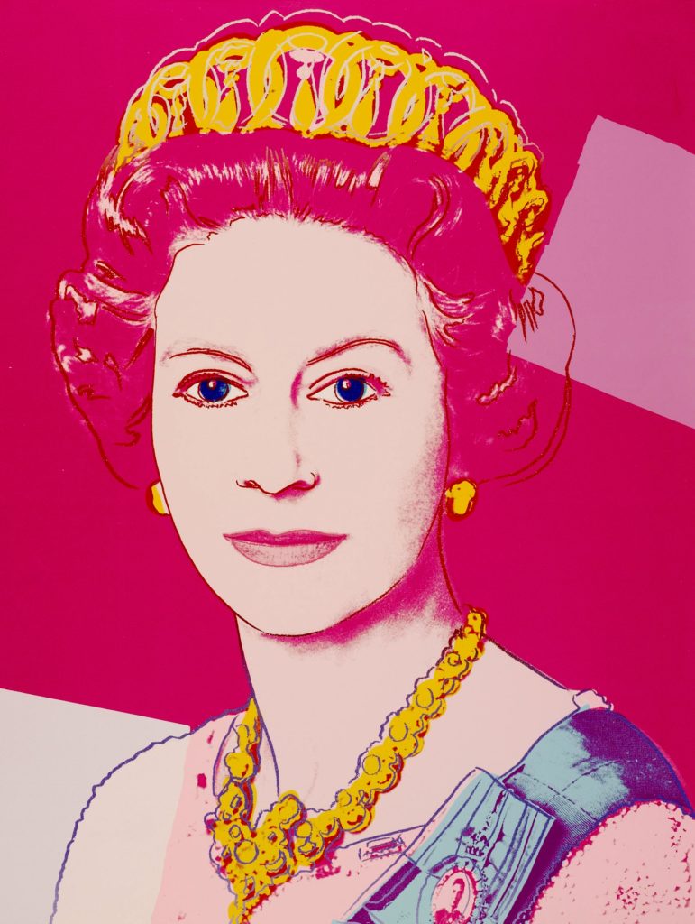 Warhol, The Queen, 1985 -- a famous painting in the British Royal Collection