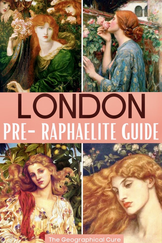 Pinterest pin for Pre-Raphaelite paintings in London