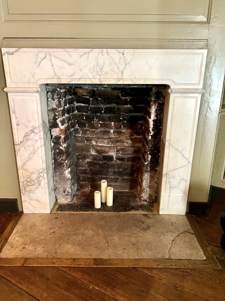 original fireplace in Franklin's bedroom