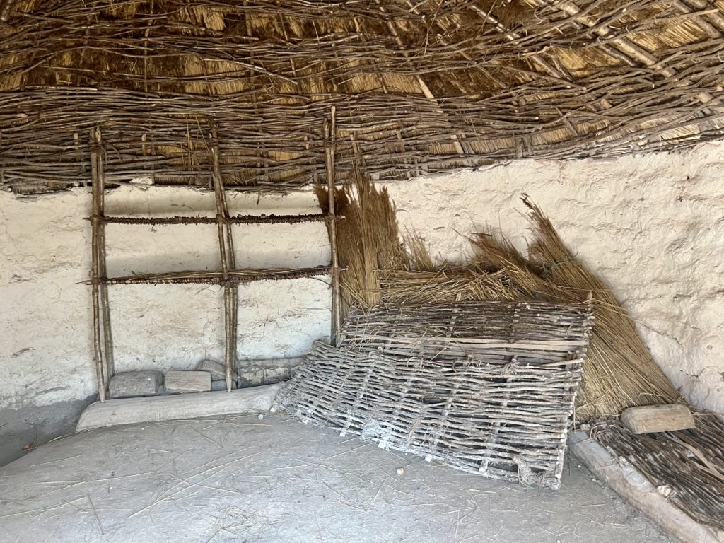 interior of prehistoric huts at Stonehenge