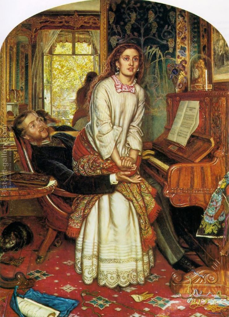 William Holman Hunt, The Awakening Conscience, 1853, one of the most famous Pre-Raphaelite paintings