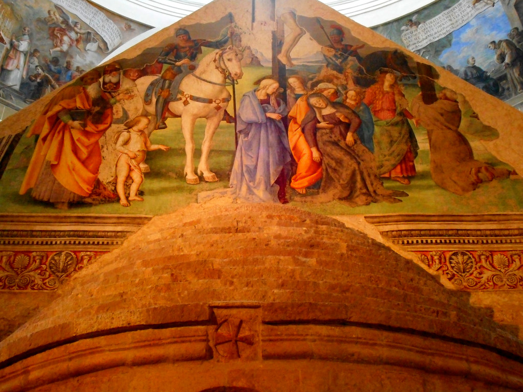 Perugino Cavalry fresco on the Porzuincola