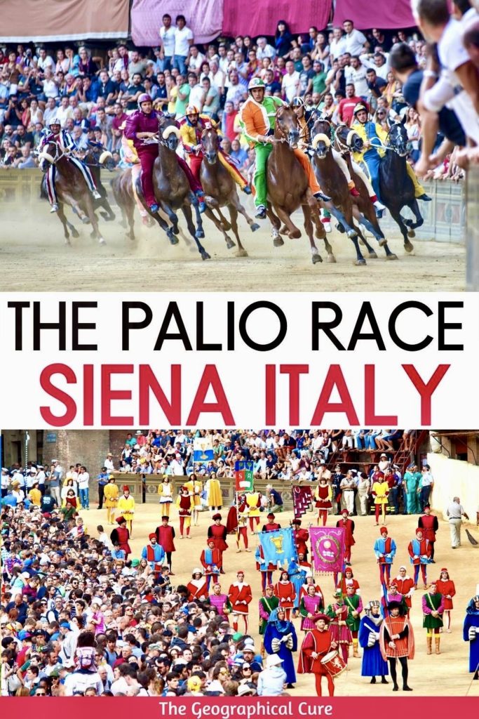 Pinterest pin for guide to the Contrade and Palio of Siena