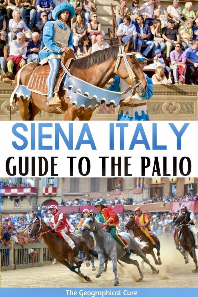 Pinterest pin for guide to the Contrade and Palio of Siena