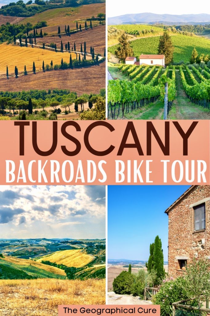 Pinterest pin for review of Backroads Tuscany bike tour