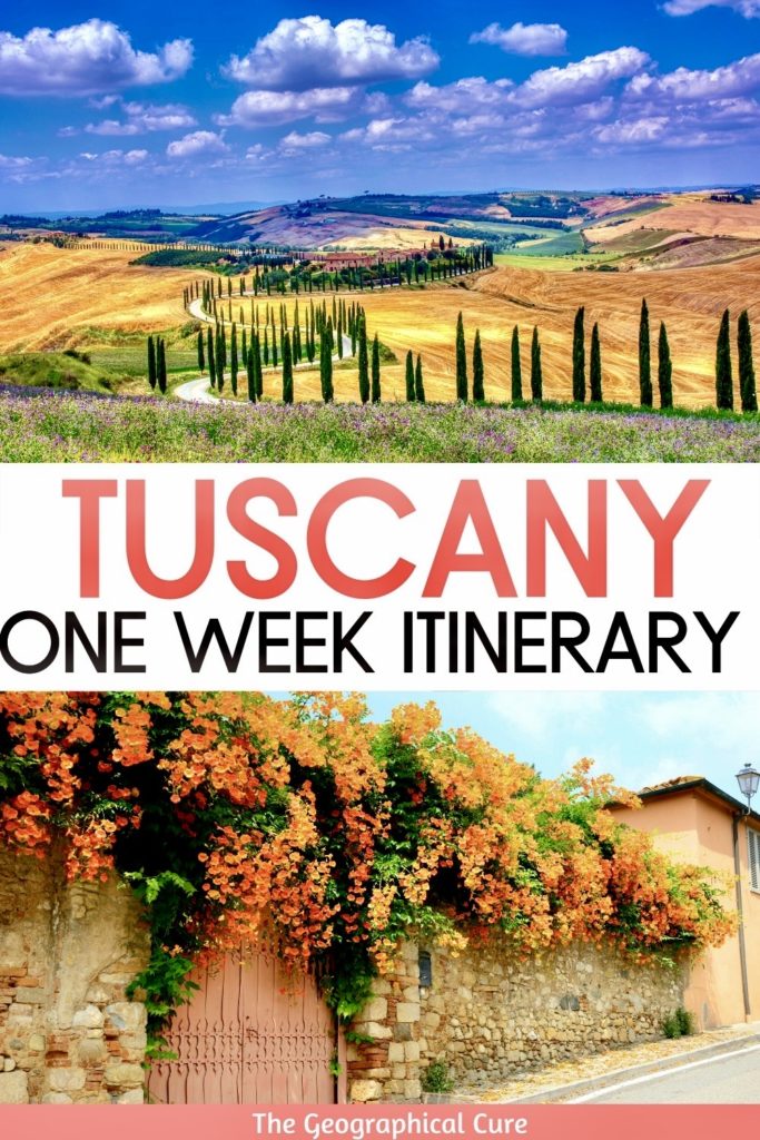Pinterest pin for one week in Tuscany itinerary