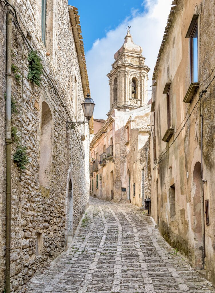 cobbled lane in Erice