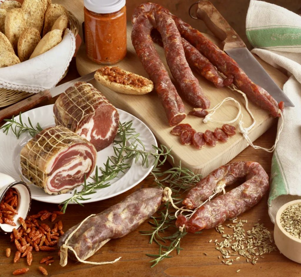 various salumi in Umbria