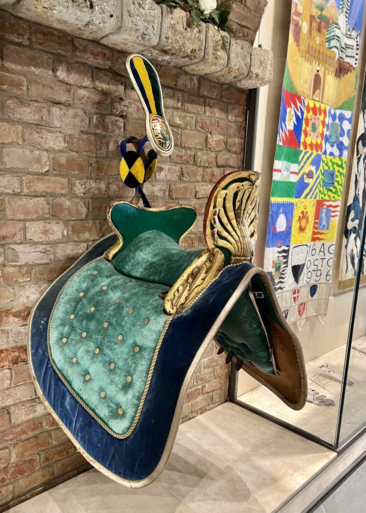 saddle in the museum, once used in a parade