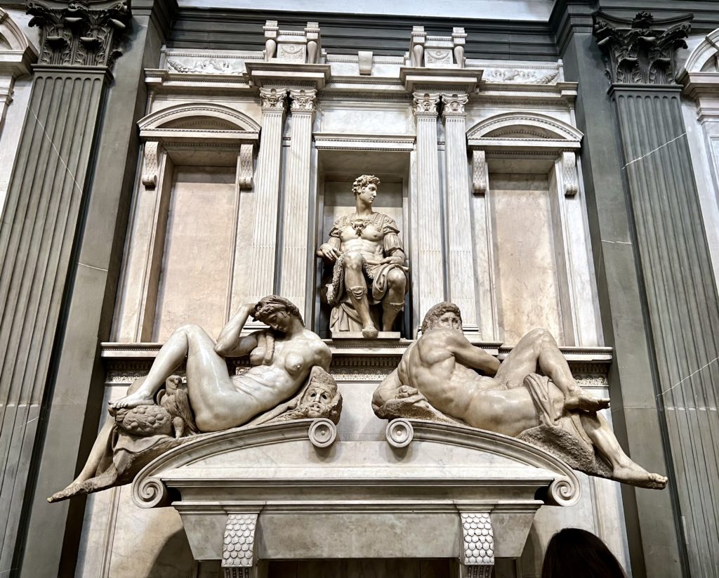 tomb of Giuliano with the sculptures of Night and Day