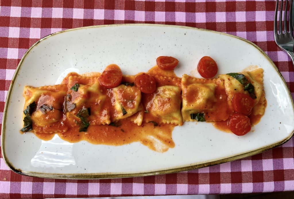 ravioli at the Osteria Mamma Angela in Orvieto