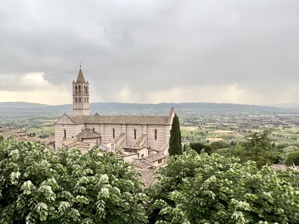 Basilica of St. Clare as seen from Rocca Maggiore