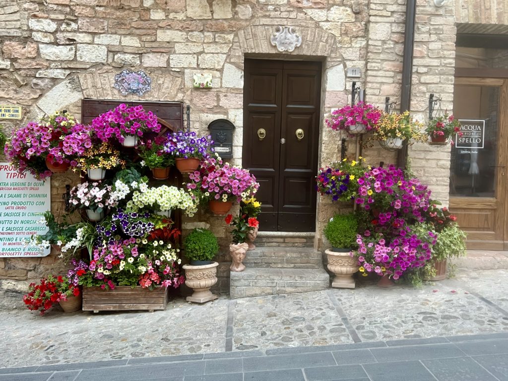 flowered lane in nearby Spello