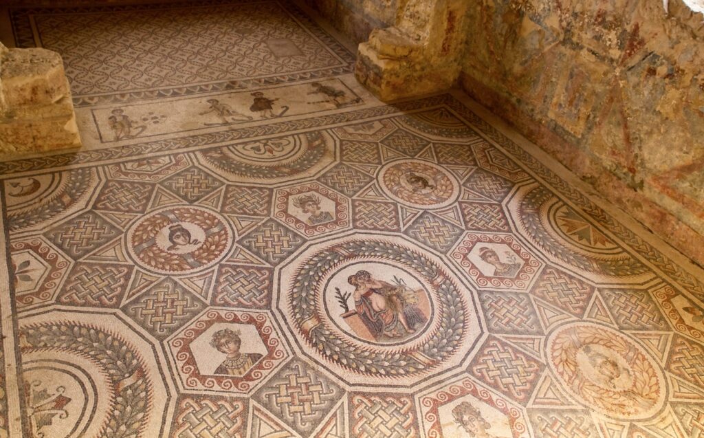 lovemaking mosaic in Villa Romana del Casale
