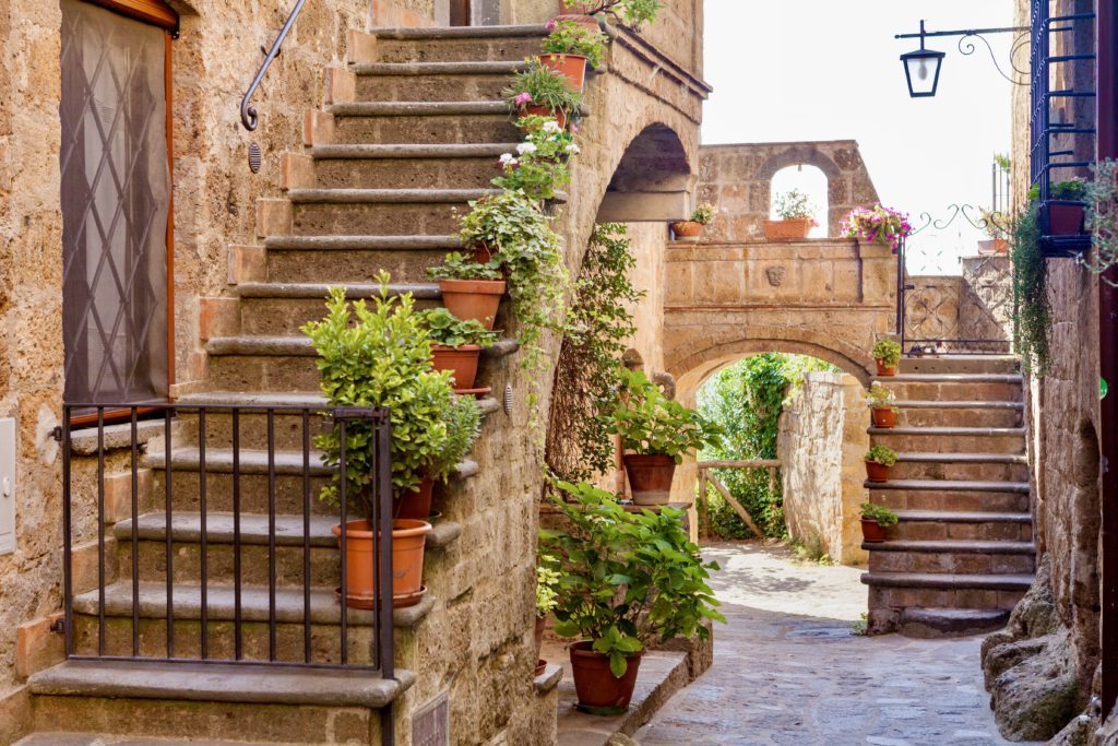 pretty street in Civita di Bagnoregio