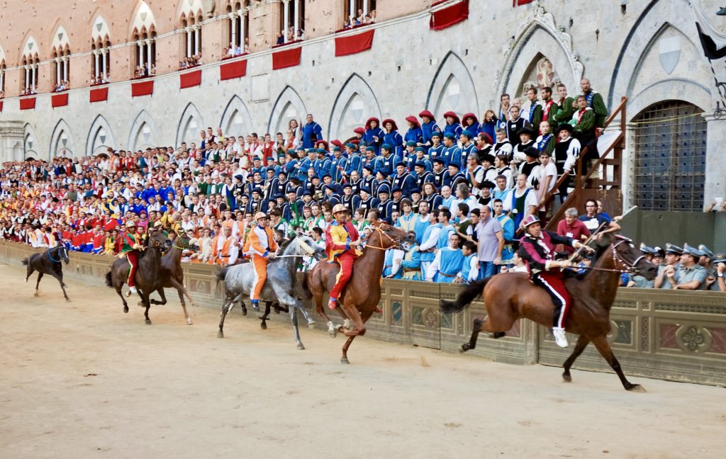 horses racing in the Palio