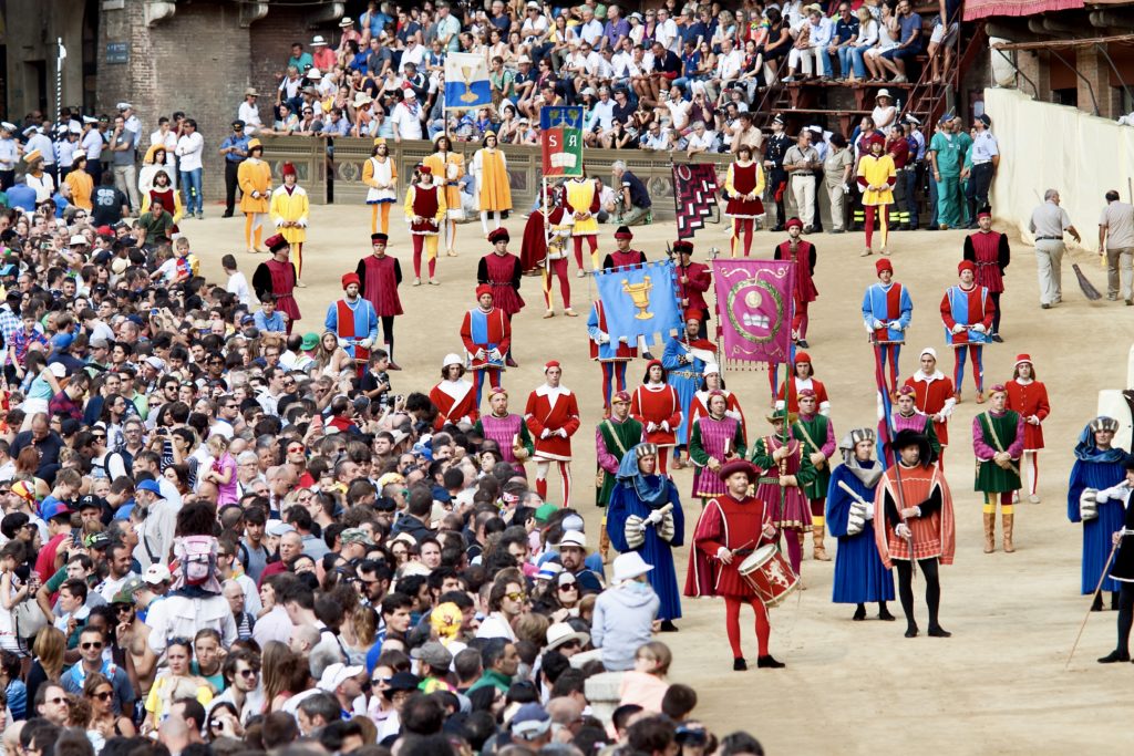 parade before start of annual Palio di Siena horse race