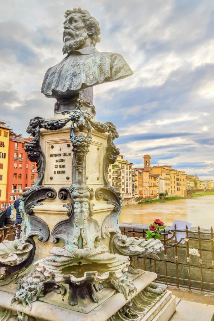 bust of Benvenuto Cellini on the Ponte Vecchio 