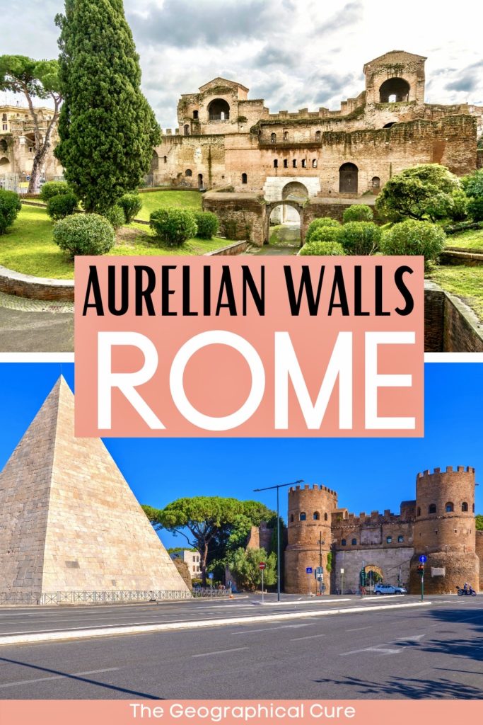 Pinterest pin for guide to the Aurelian Walls in Rome