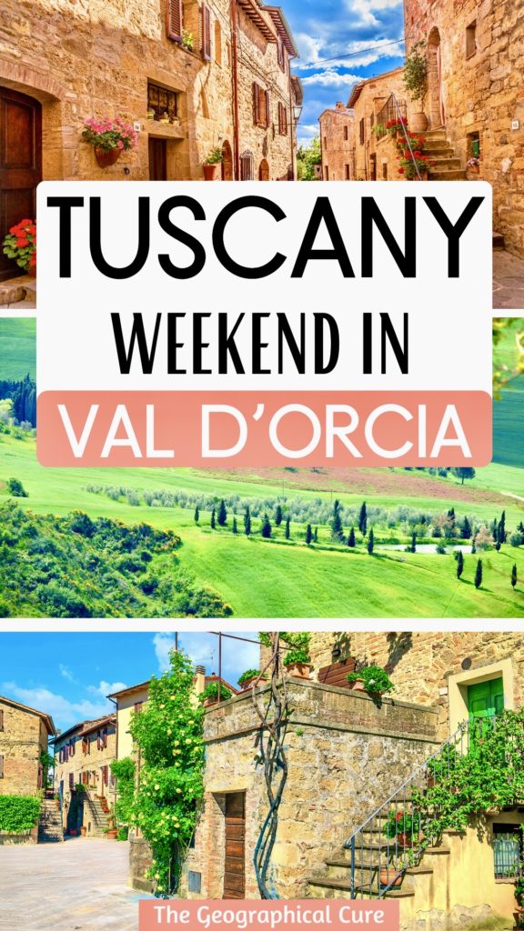 Pinterest pin for 2 days in the Val d'Orcia itinerary