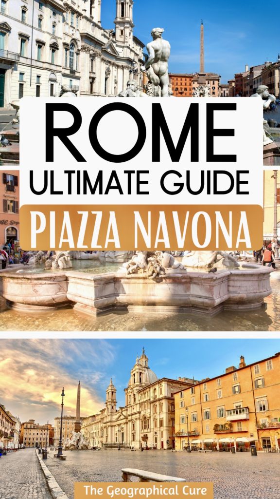 Pinterest pin for guide to the history and monuments of Piazza Navona