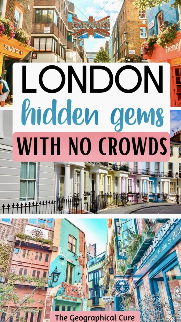 Pinterest pin for guide to hidden gems in London 