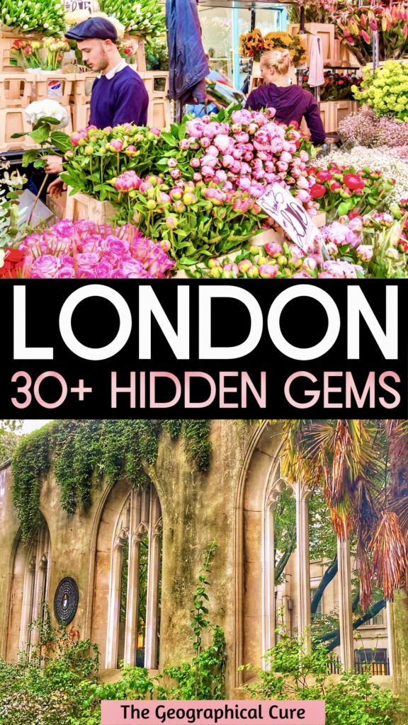 Pinterest pin for guide to hidden gems in London
