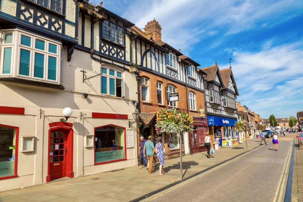 colorful houses in Stratford upon Avon