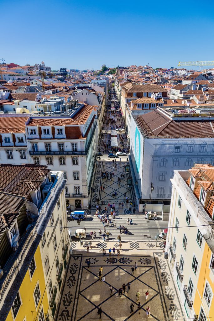 aerial view of Rua Augusta