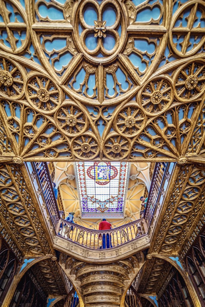 Interior of Lello Bookstore in Porto