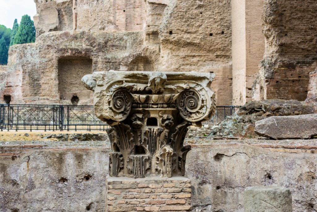 ancient capital at the Baths of Caracalla 