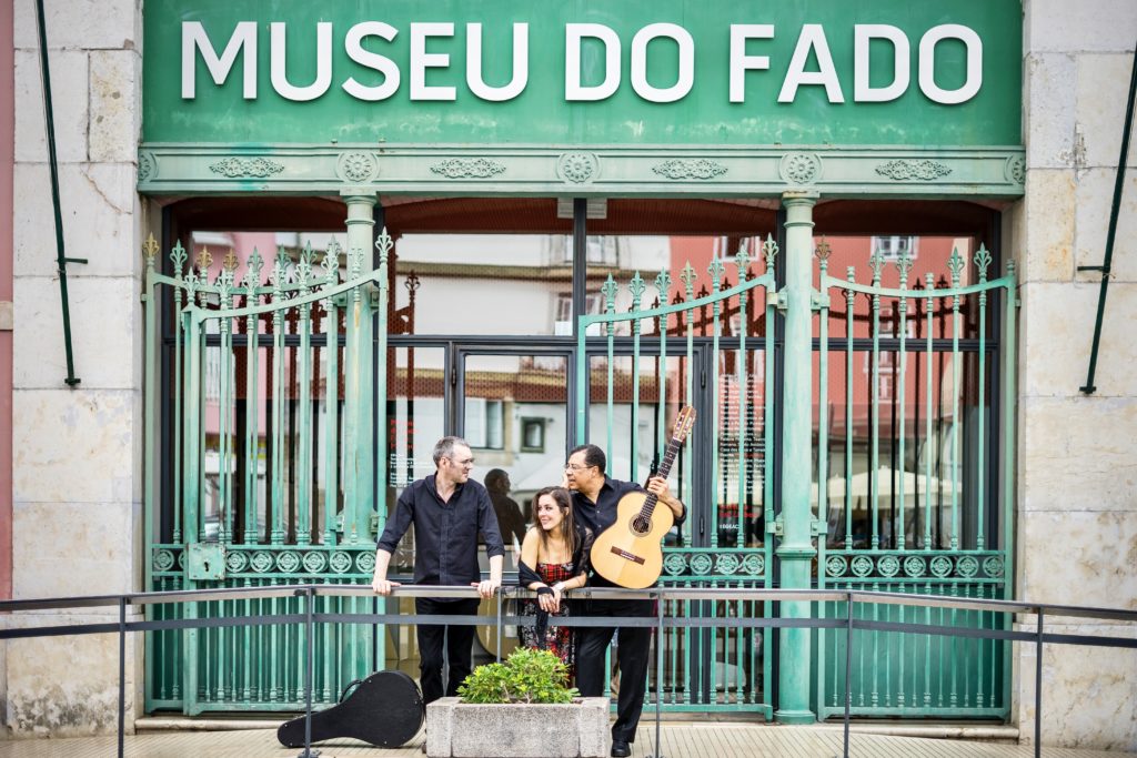 Fado band in front of Fado Museum, a top attraction in Alfama