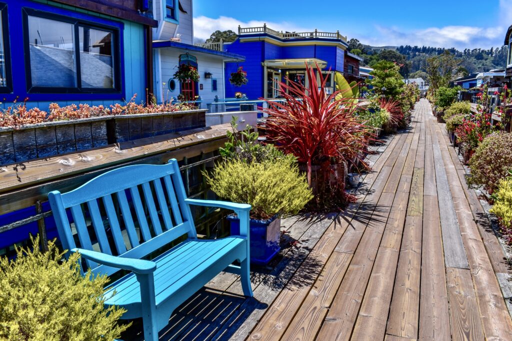 colorful passage in the houseboat community