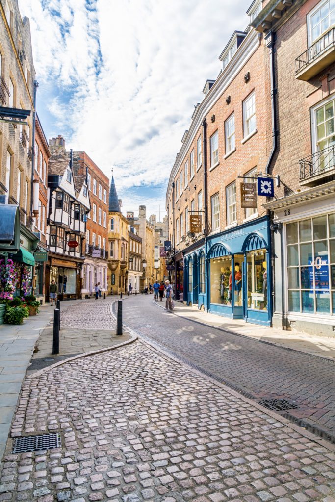 Trinity street in Cambridge