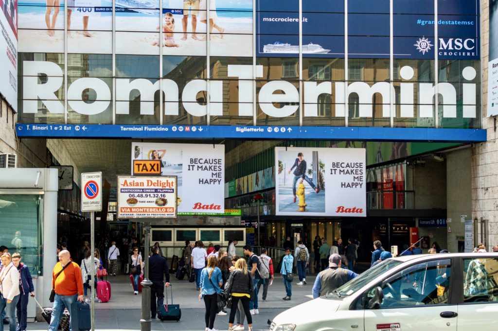 entrance to Rome Termini train station