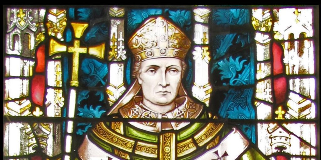Thomas Becket in stained glass in Canterbury Cathedral