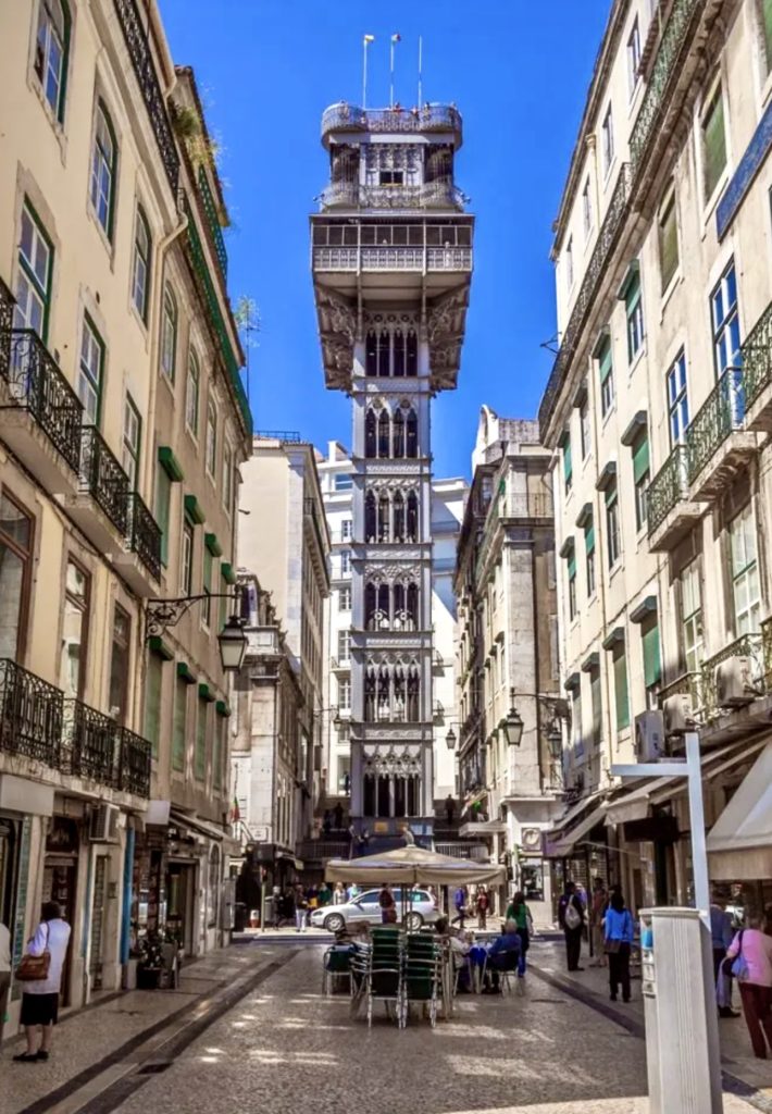 the wrought iron Santa Justa Elevator in Baixa, one of my tips of visiting Lisbon is to skip it.