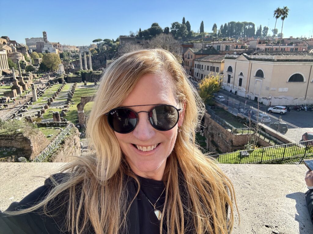 checking out the view of the forum from the Capitoline Museums
