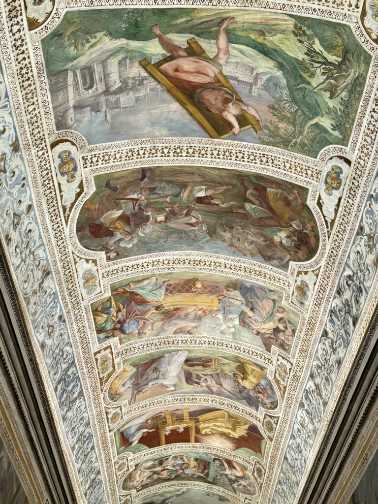 frescos on the stairway vaults