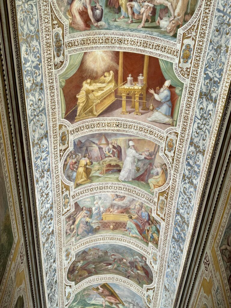 frescos on the stairway vaults