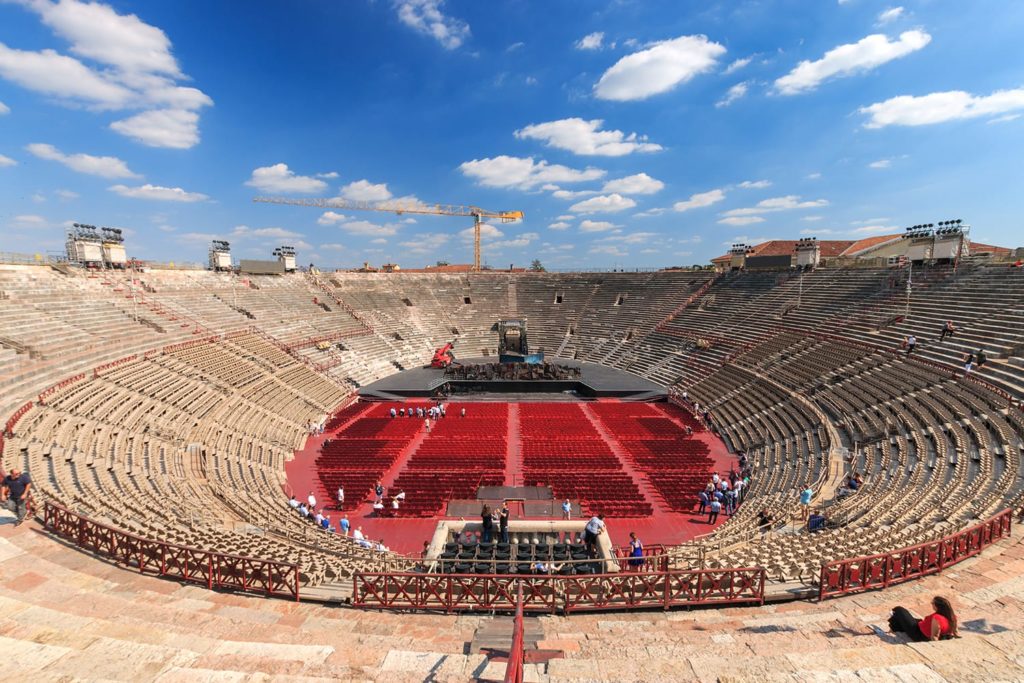 interior of Verona Arena showing seating