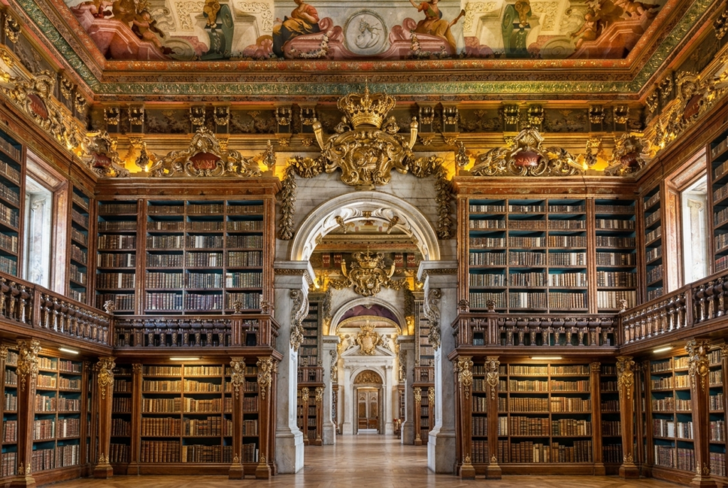 the Noble Floor of the magnificent Joanina Library