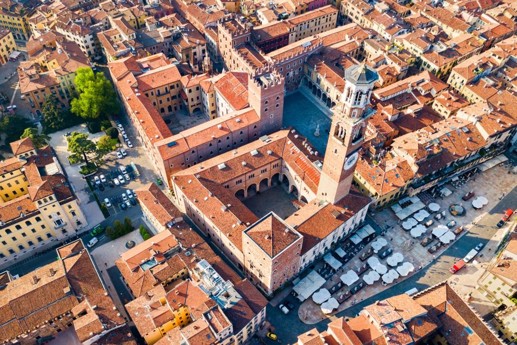 view from the Torre dei Lamberti in Piaza Bra