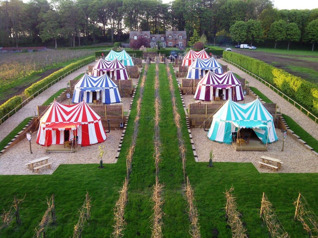 medieval glamping tents, image courtesy Leeds Castle