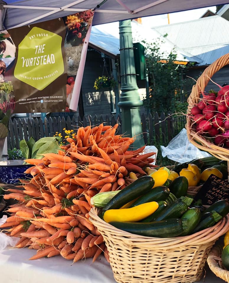 Farmer's Market in Crested Butte with loads of veggies