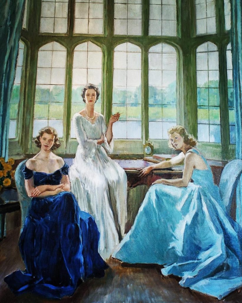 Etienne Diran's portrait of Lady Baillie and her daughters from 1948