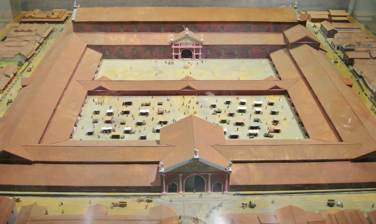 model of what the Roman basilica and forum might have looked like