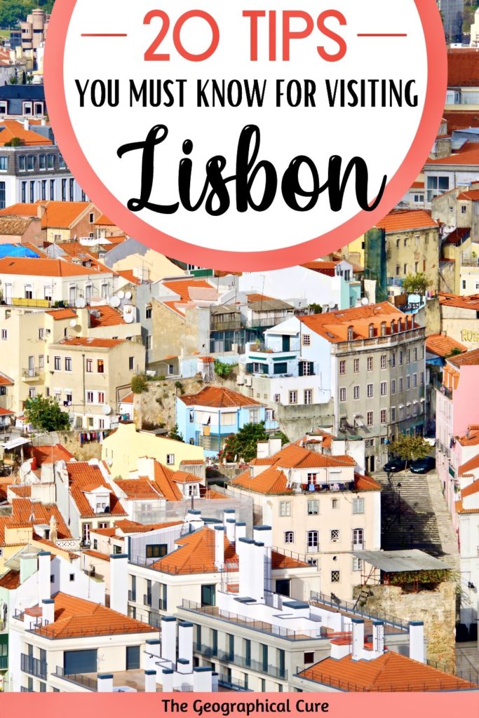 Pinterest pin for 20 must know tips for visiting Lisbon