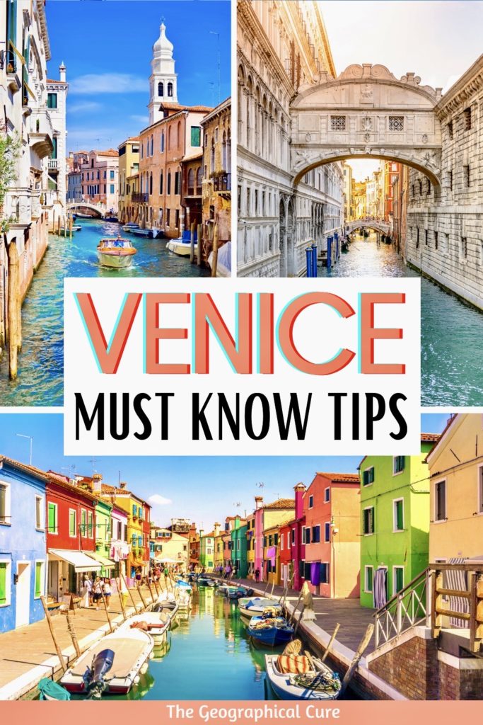 Pinterest pin for tips for Venice