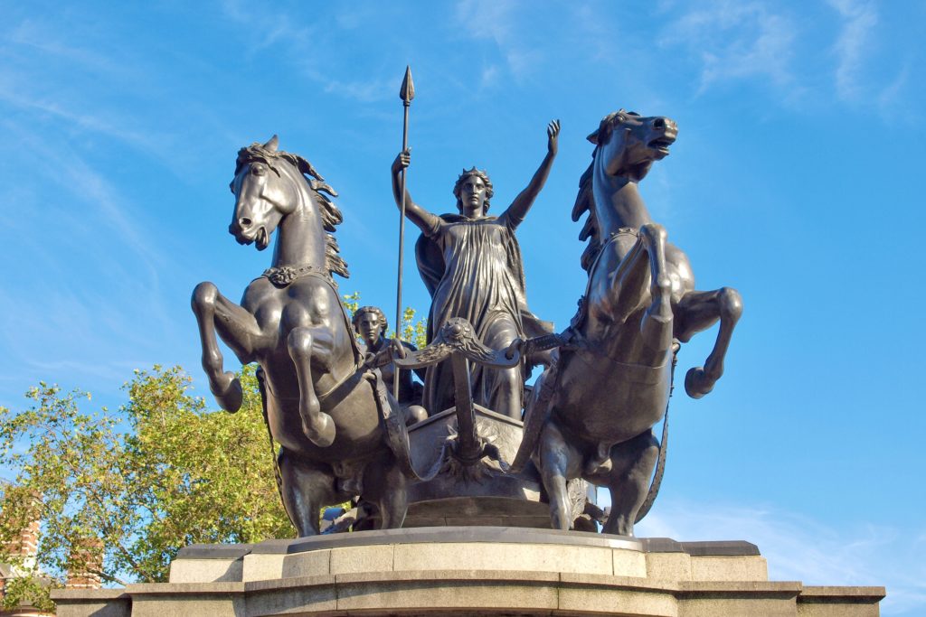 statue of Boudicca, Queen of the Iceni 
